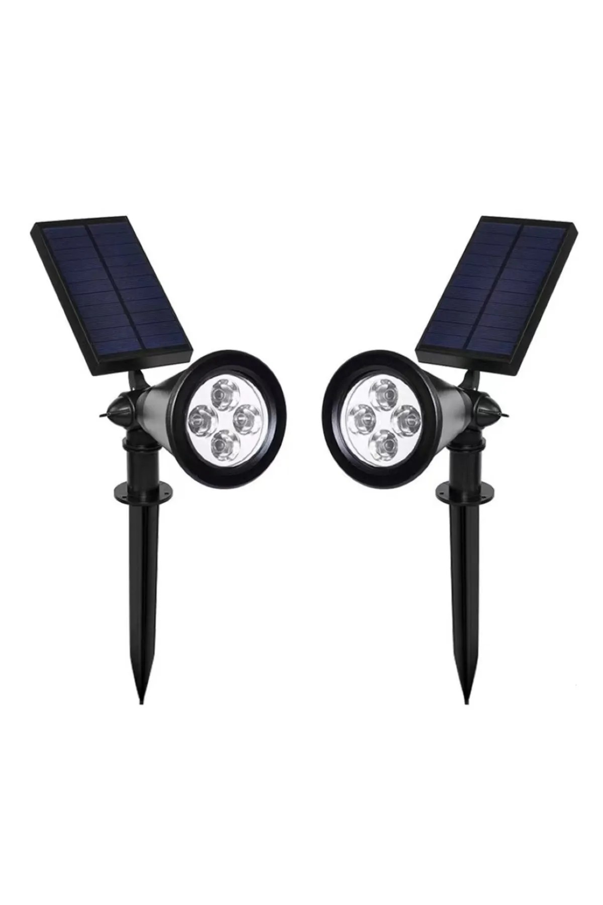 Dlc Solar Çim Saplama Spot Beyaz Işık 4 Led