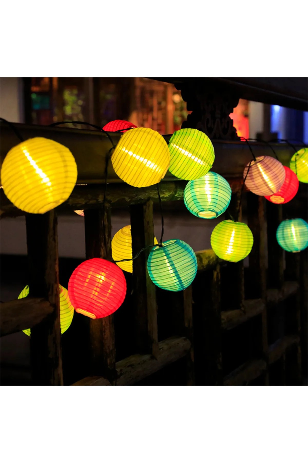 DLC SOLAR LED 10'LU JAPON FENERİ RENKLİ