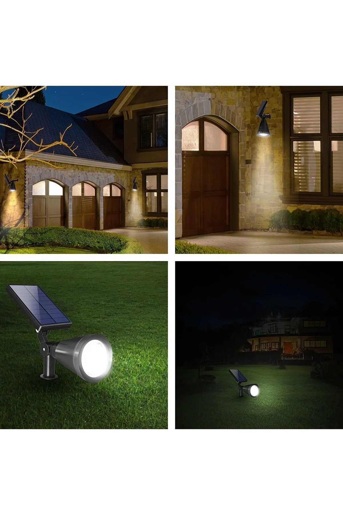 Dlc Solar Çim Saplama Spot Beyaz Işık 4 Led