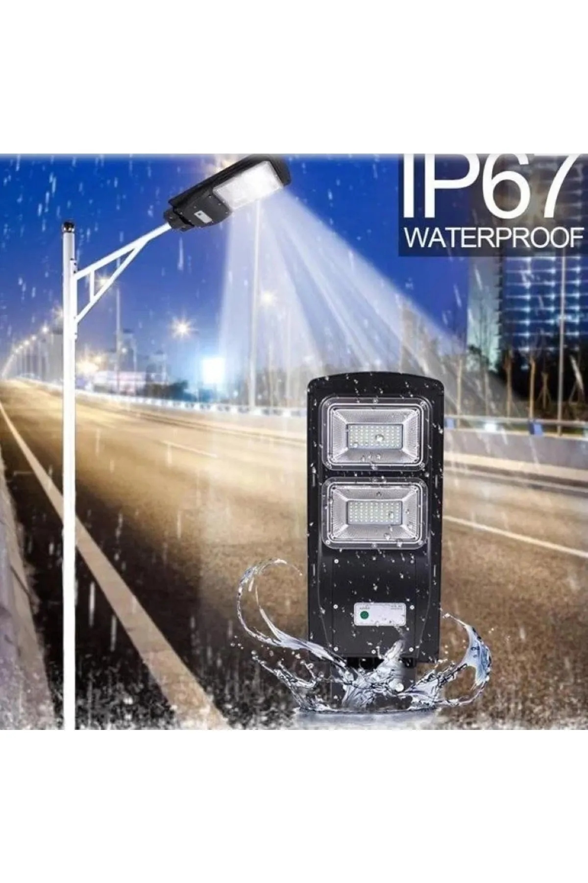 Dlc Solar Panel Sensörlü 200 Watt Led Kumandalı Sokak Lambası