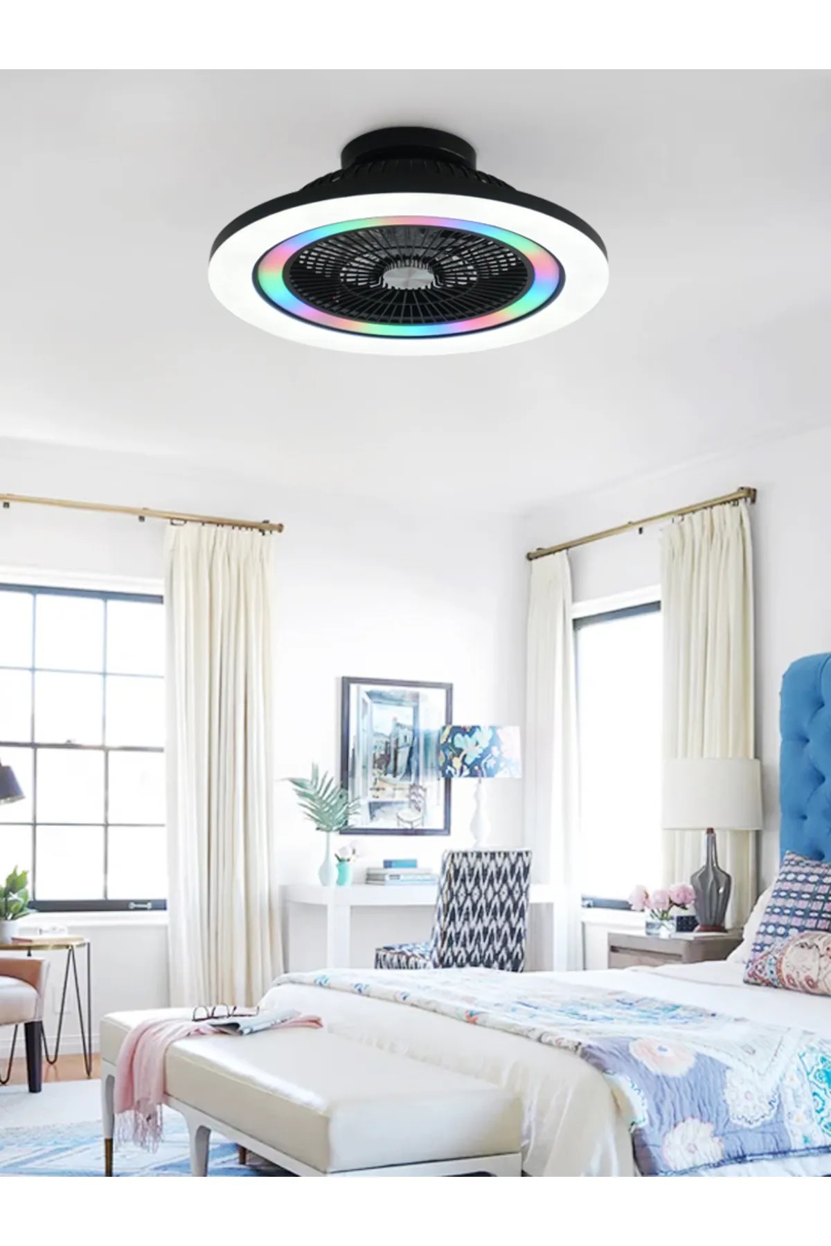 Dlc Ovest Rgb Led Tavan Vantilatörü Kumandalı 58 Cm