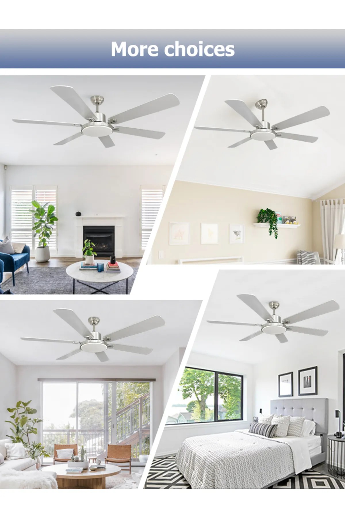 Dlc Grecale Led Tavan Vantilatörü Mat Krom 148 Cm