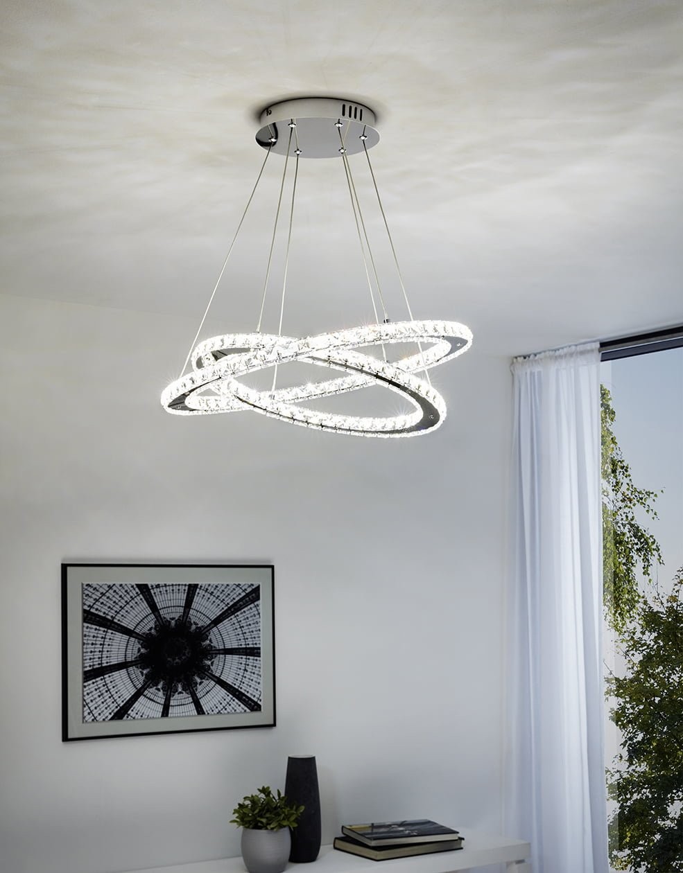 Eglo 31667 Varrazo Kristal Taşlı  Sarkıt-Avize