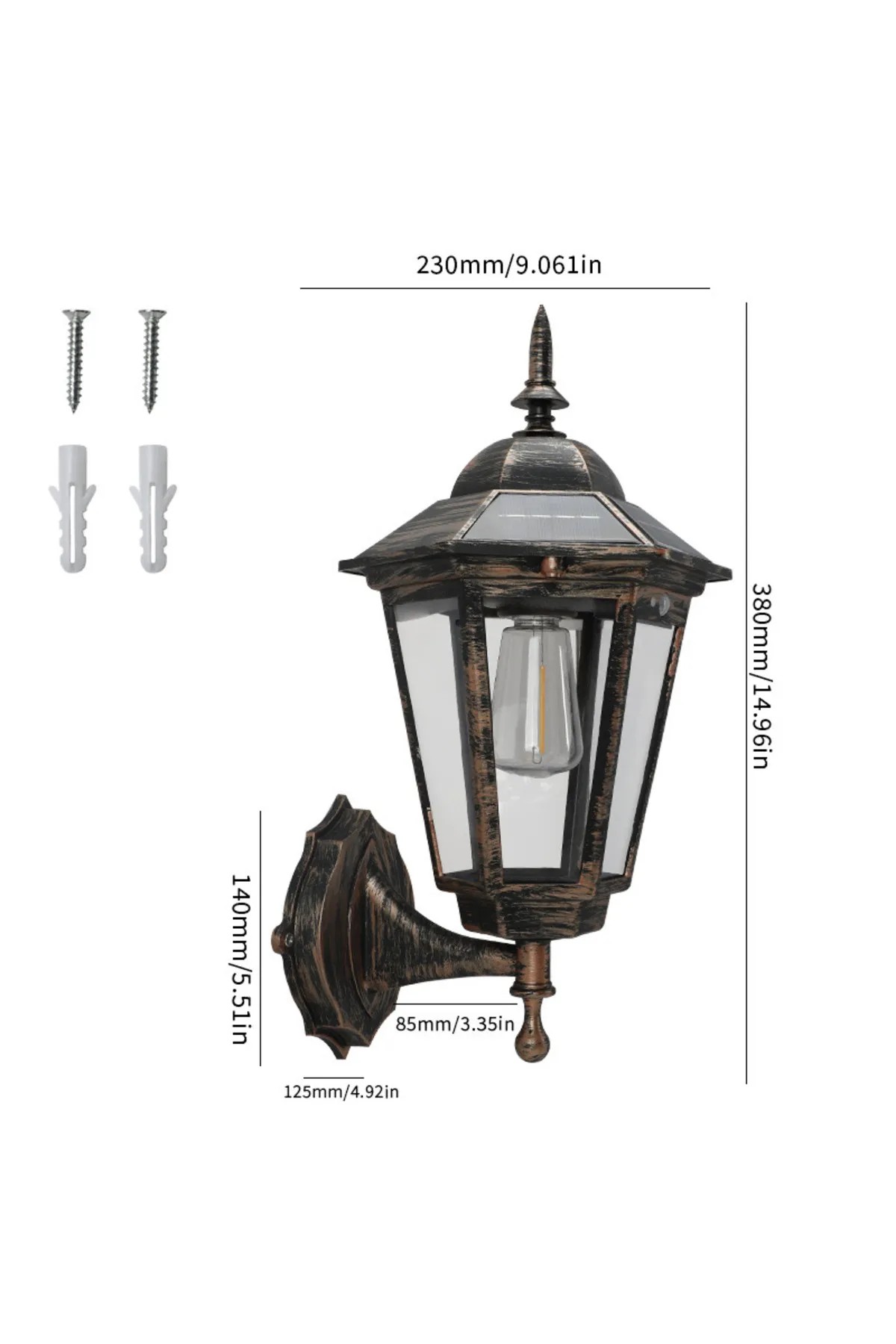 DLC ALTIGEN AMPUL GÖRÜNÜMLÜ SOLAR LED APLİK