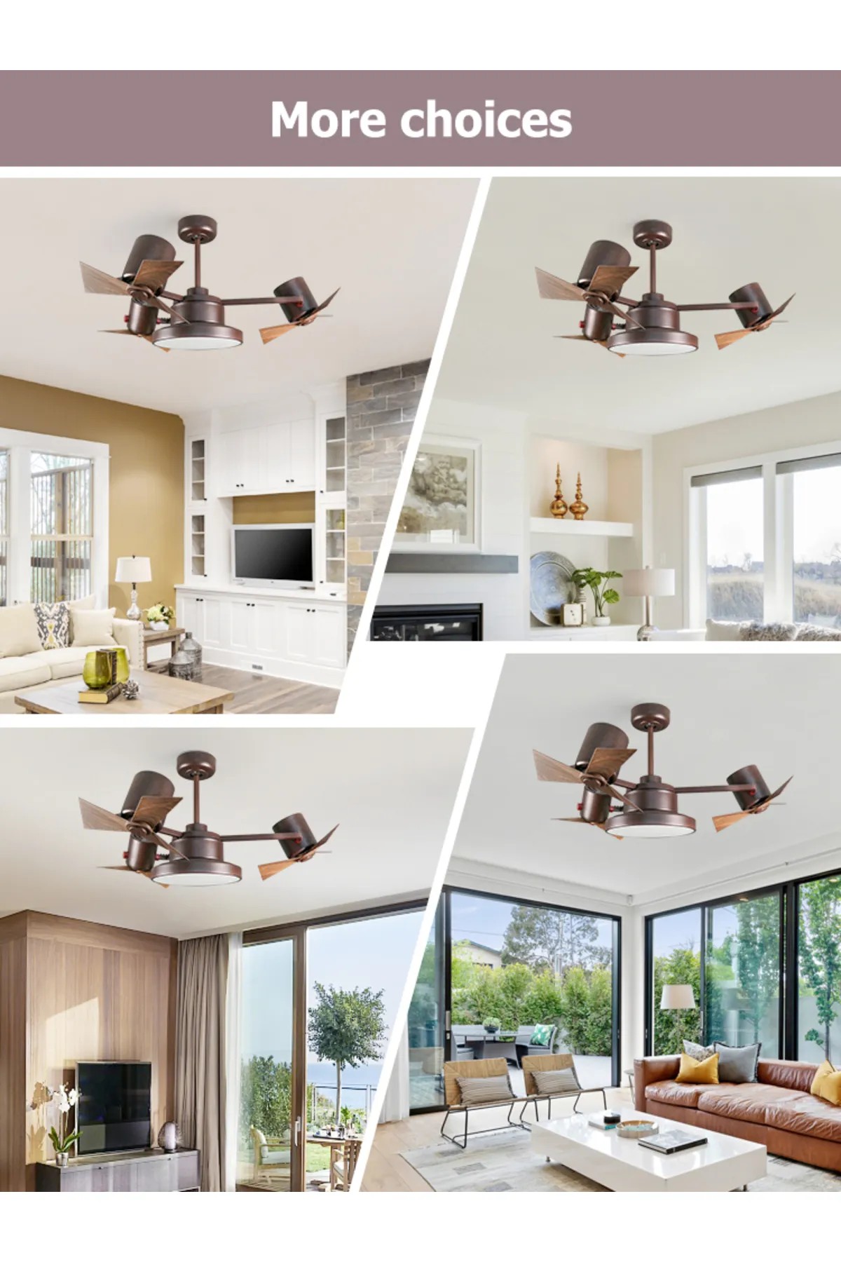 Dlc Garbion Led Tavan Vantilatörü Kahverengi Uzaktan Kumandalı 112 Cm