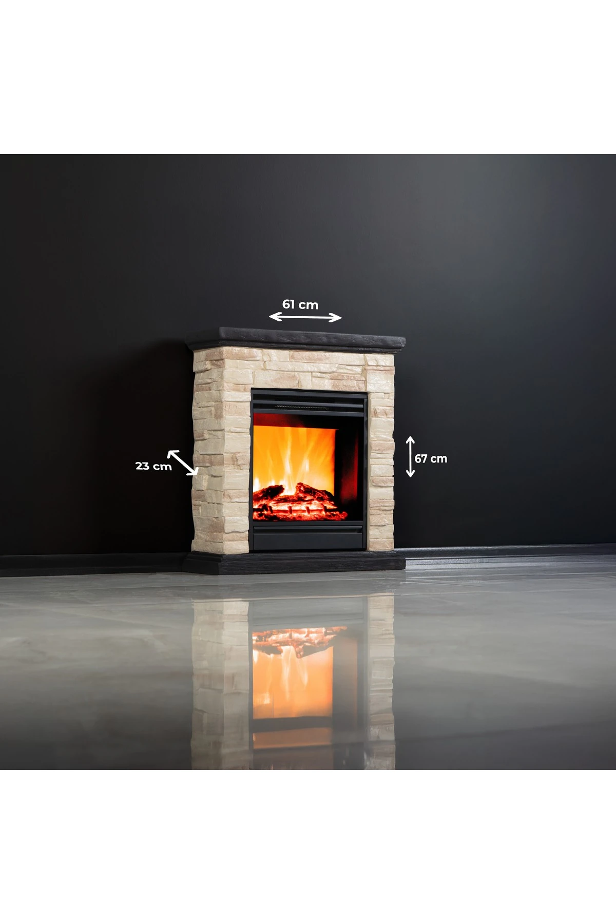 DLC CANYON POLİSTON ELEKTRİKLİ ŞÖMİNE 1800 WATT FANLI ISITICI