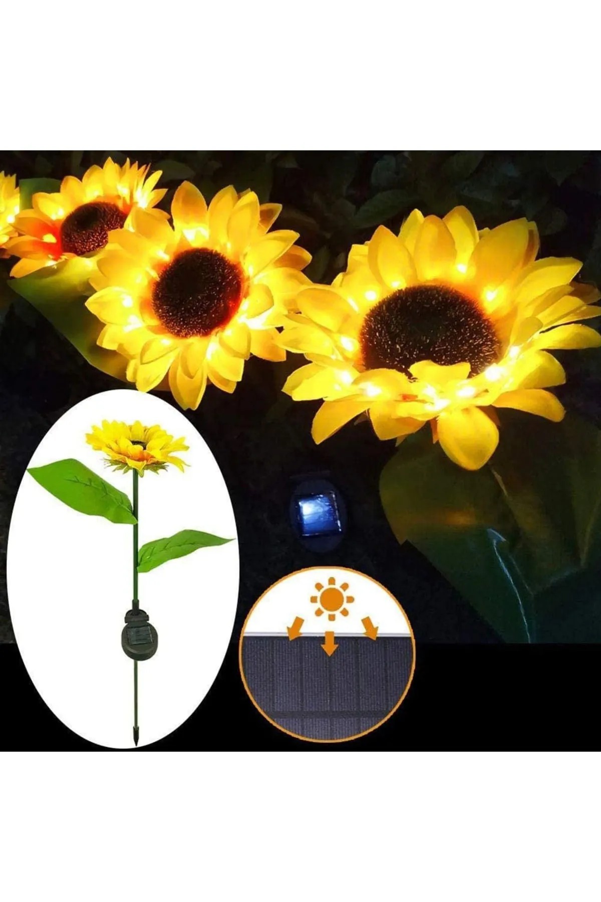 Dlc Solar Ayçiçeği Saplama 10 Led Sarı Işık