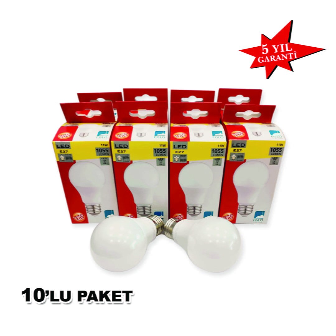Eglo 1281510 E27-Led A60 11W 3000K 10'Lu Paket