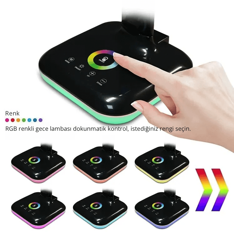 DLC LED MASA LAMBASI SİYAH RGB GECE LAMBASI