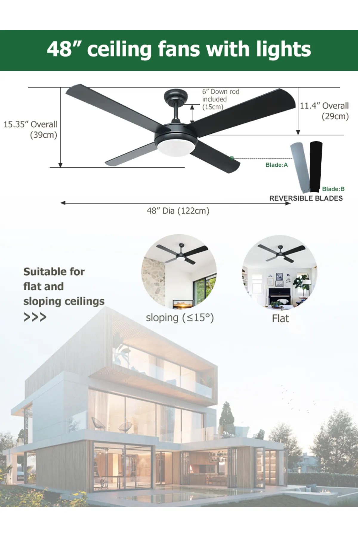 Dlc Levante Led Tavan Vantilatörü Siyah 122 Cm