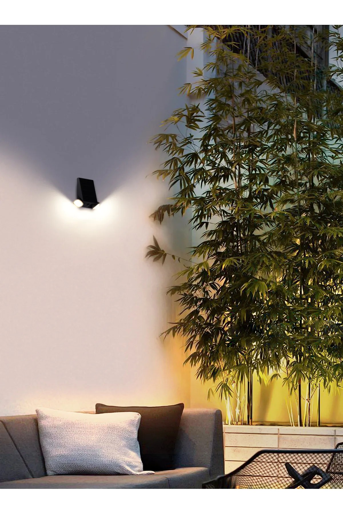 DLC SOLAR HAREKET SENSÖRLÜ 2'Lİ LED APLİK SİYAH 800 LÜMEN