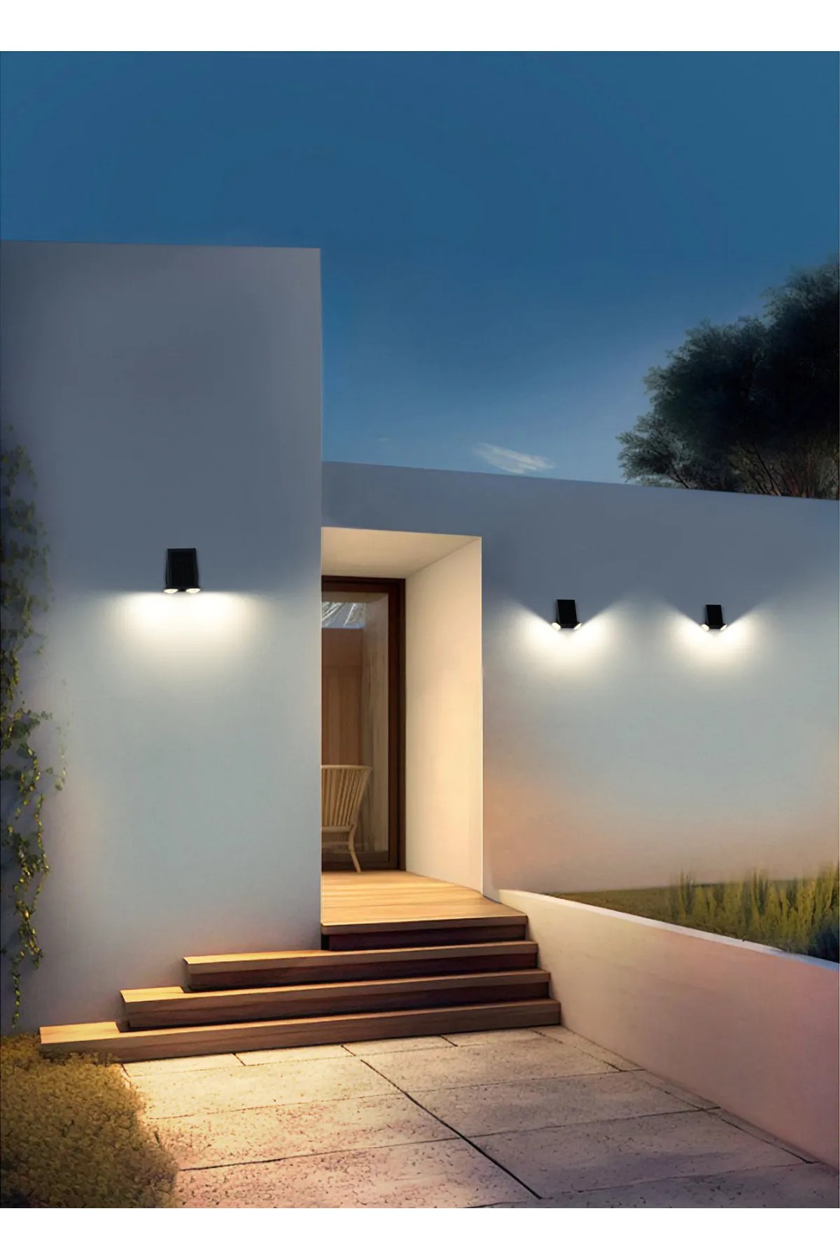 DLC SOLAR HAREKET SENSÖRLÜ 2'Lİ LED APLİK SİYAH 800 LÜMEN