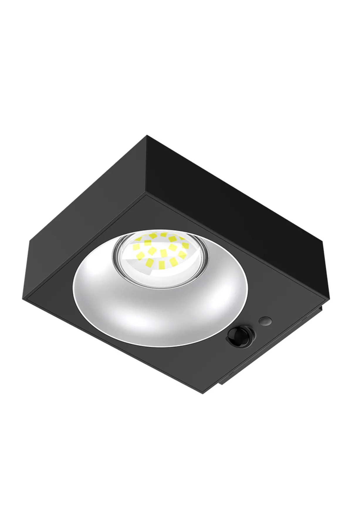 DLC SOLAR LED HAREKET SENSÖRLÜ KARE APLİK SİYAH 1000 LÜMEN