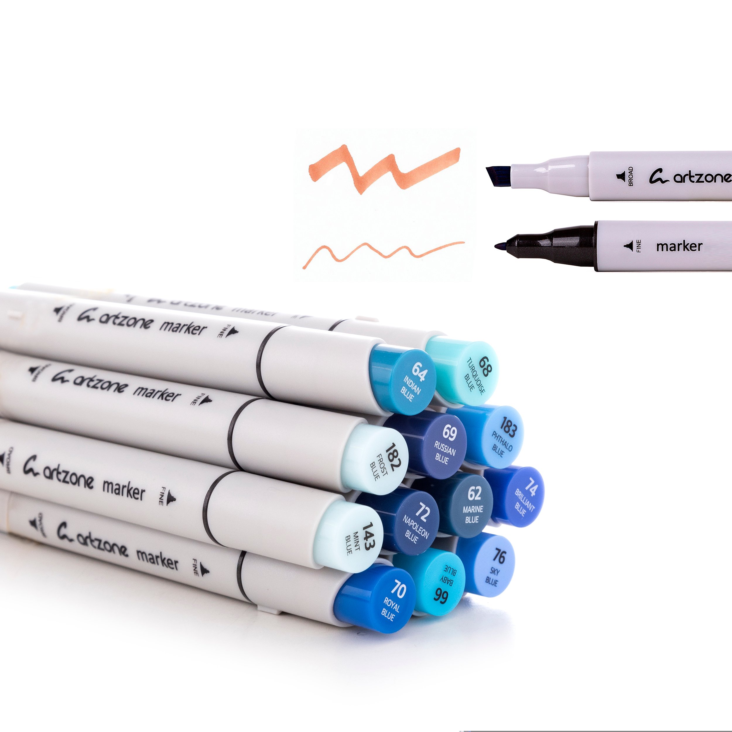 Artzone 12'li Marker Set - Blue Tones