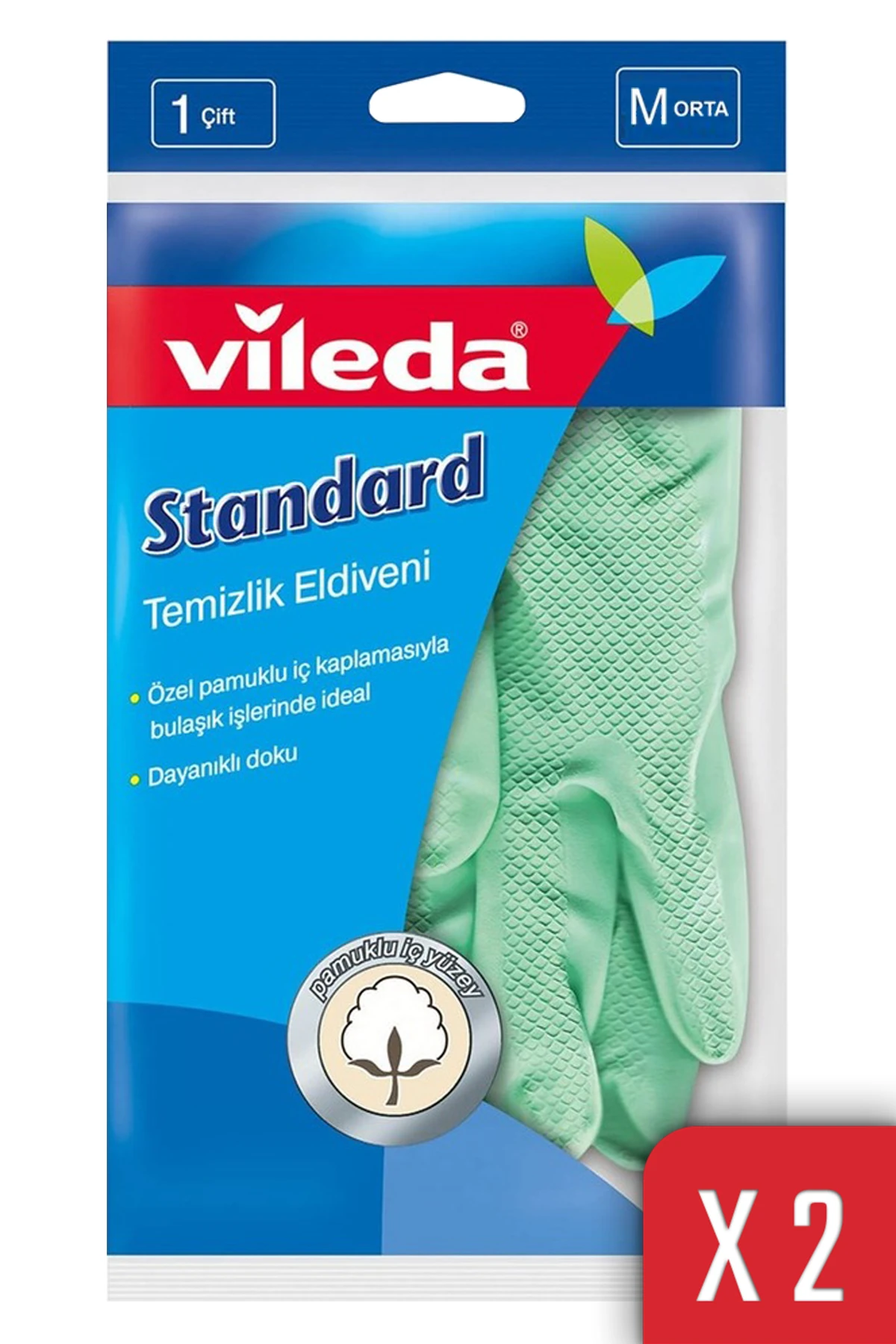 Vileda 2 Paket Standart Orta Boy Bulaşık Eldiven