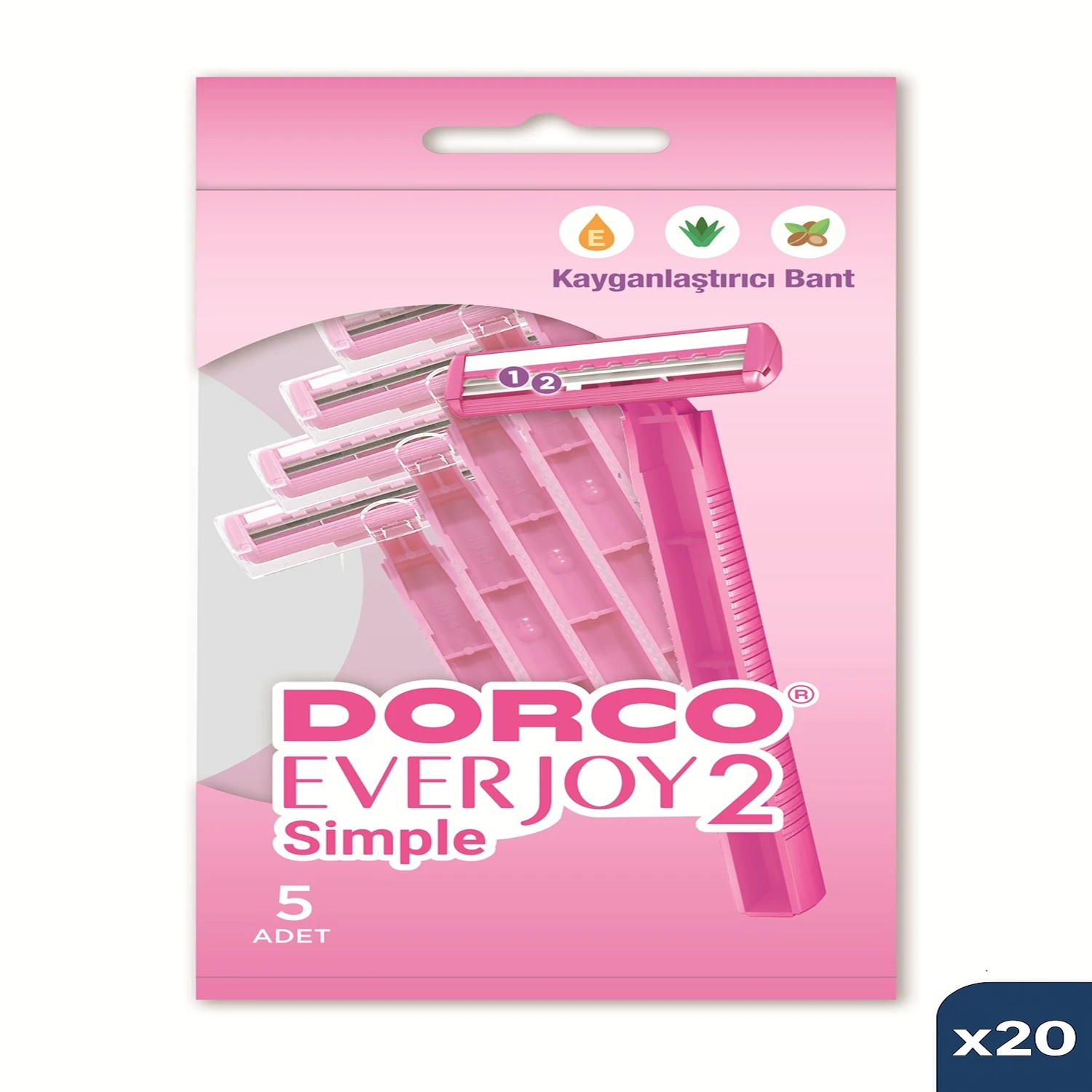 DORCO EVERJOY2 Kadın Çift Bıçak 5'lİ Poşet x20 Paket
