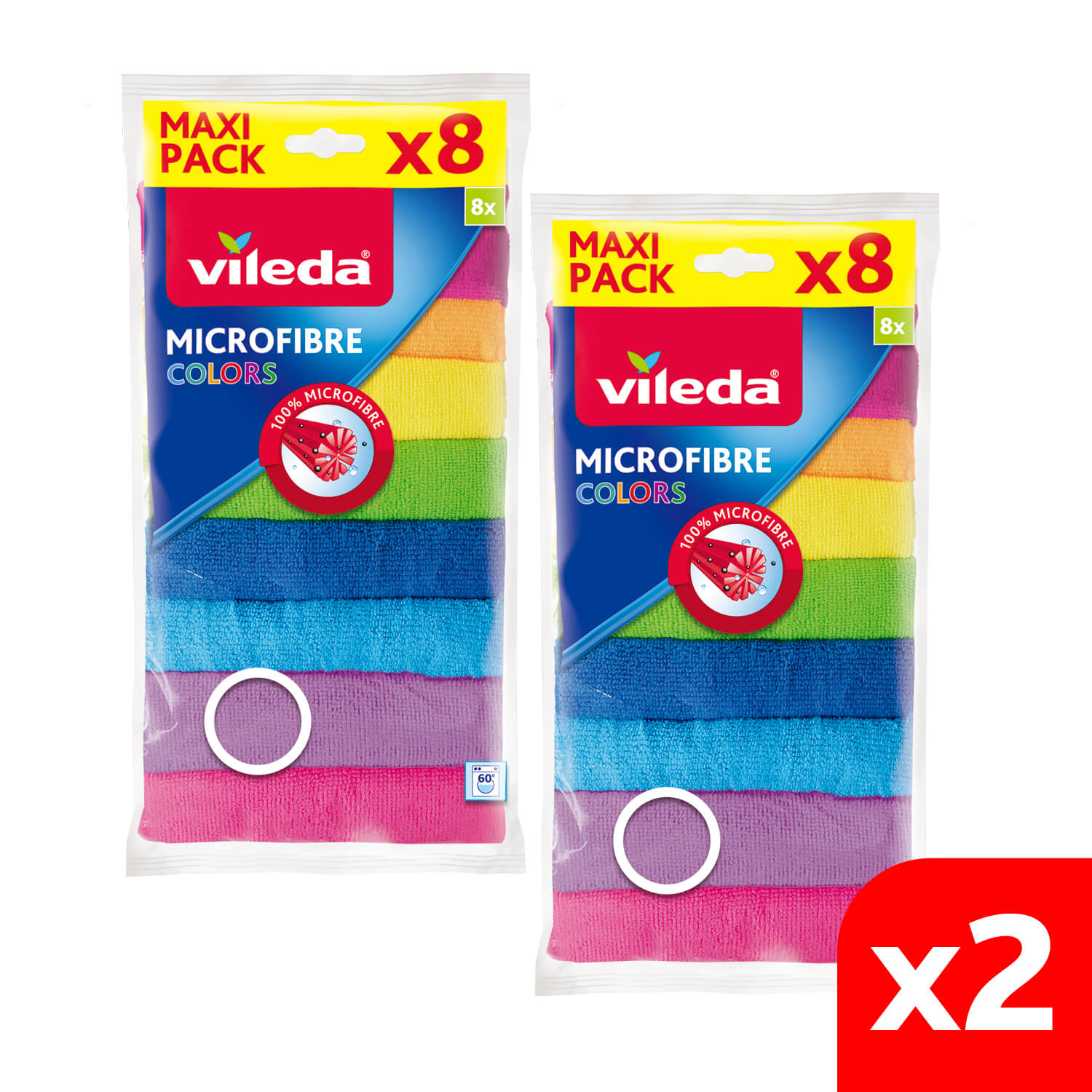 Vileda 2 Paket 8 li %100 Mikrofiber Colors Temizlik Bezi