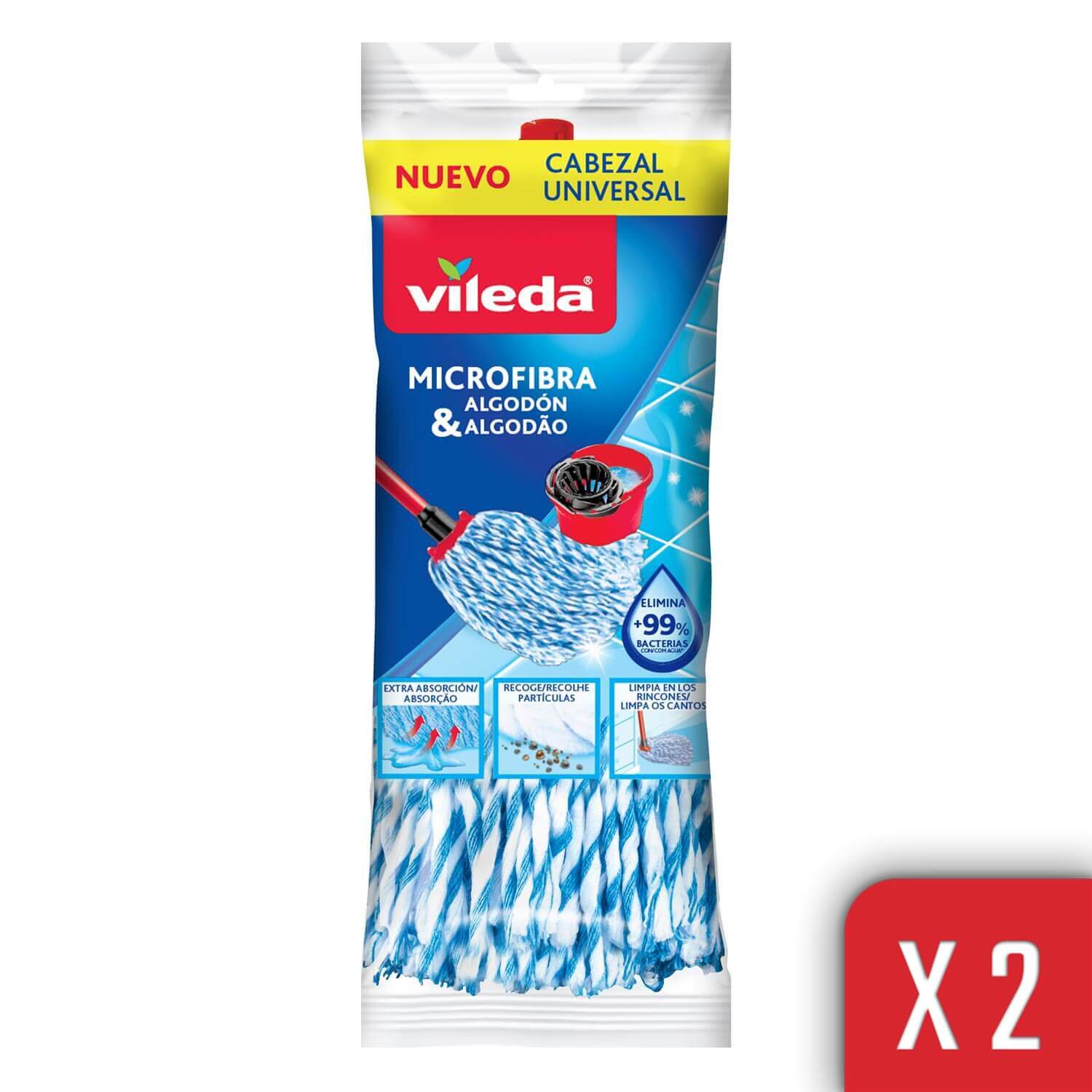 Vileda 2 Paket Pamuk & Mikrofiberli Supermocio Yedek Paspas