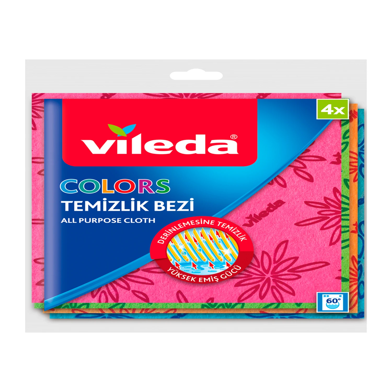 Vileda 4 lü Colors Renkli Mutfak Bezi