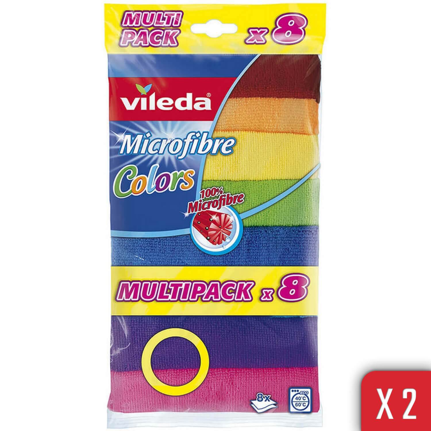 Vileda 2 Paket 8 li %100 Mikrofiber Colors Temizlik Bezi