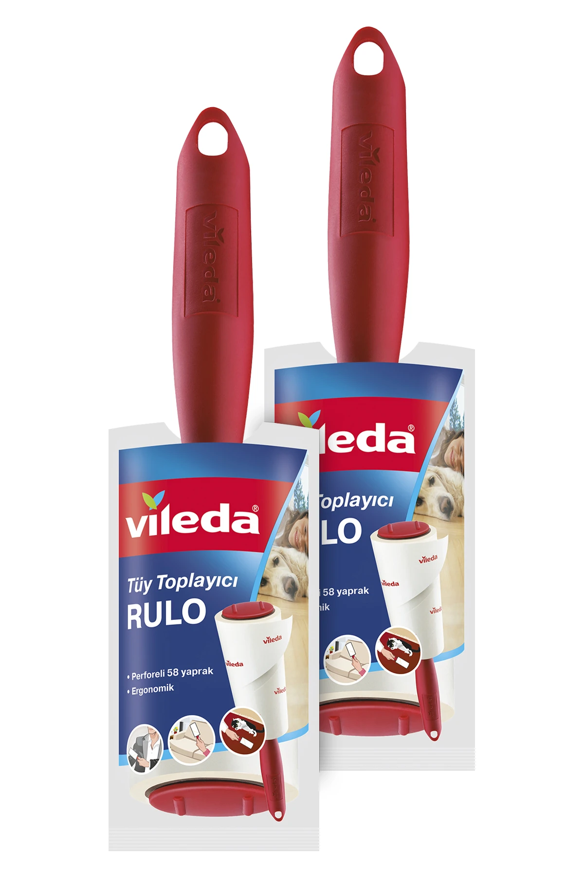 Vileda 2 Paket Tüy Toplayıcı Rulo , Perforeli , 58 Yaprak