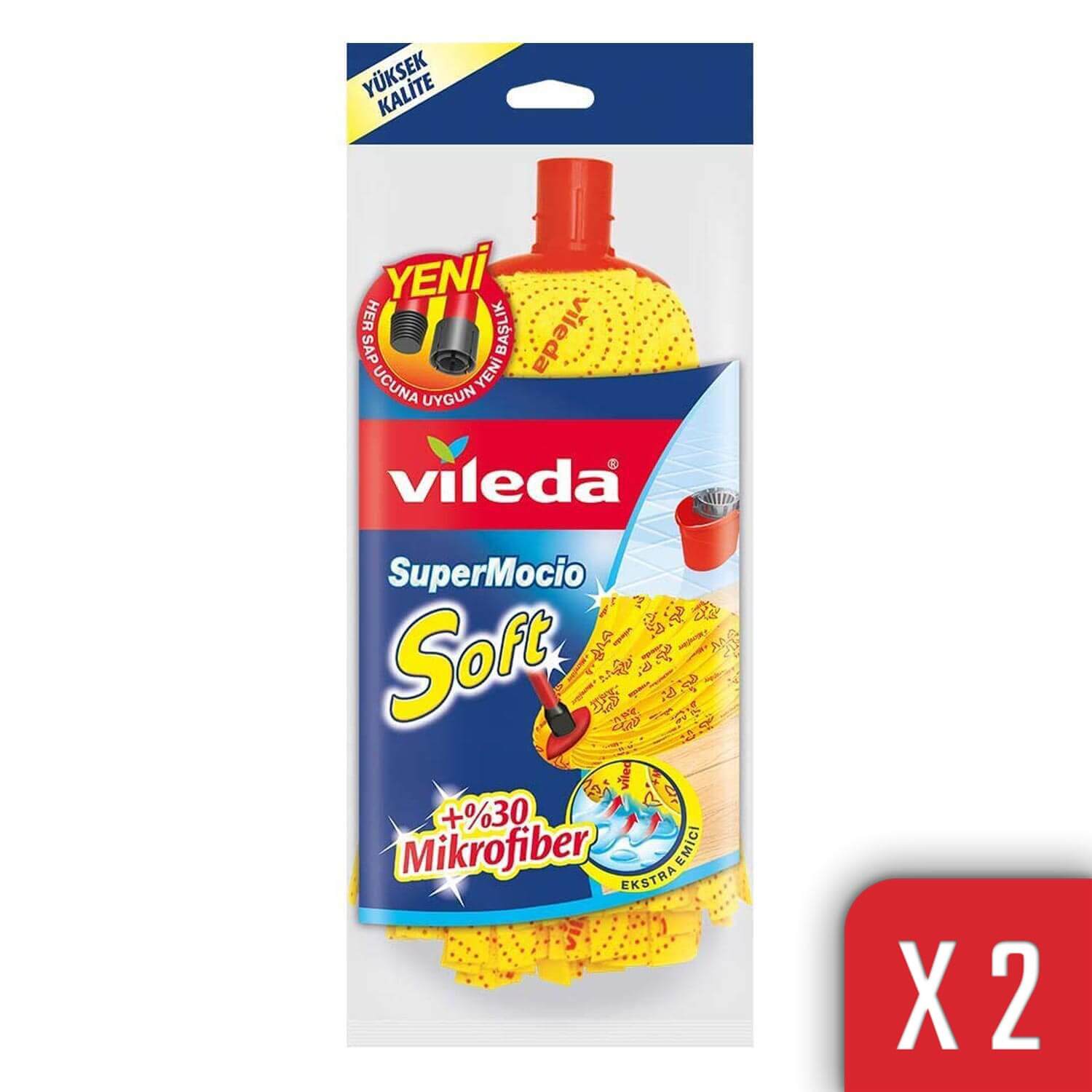 Vileda 2 Paket Supermocio Soft %30 Mikrofiberli Yedek Paspas
