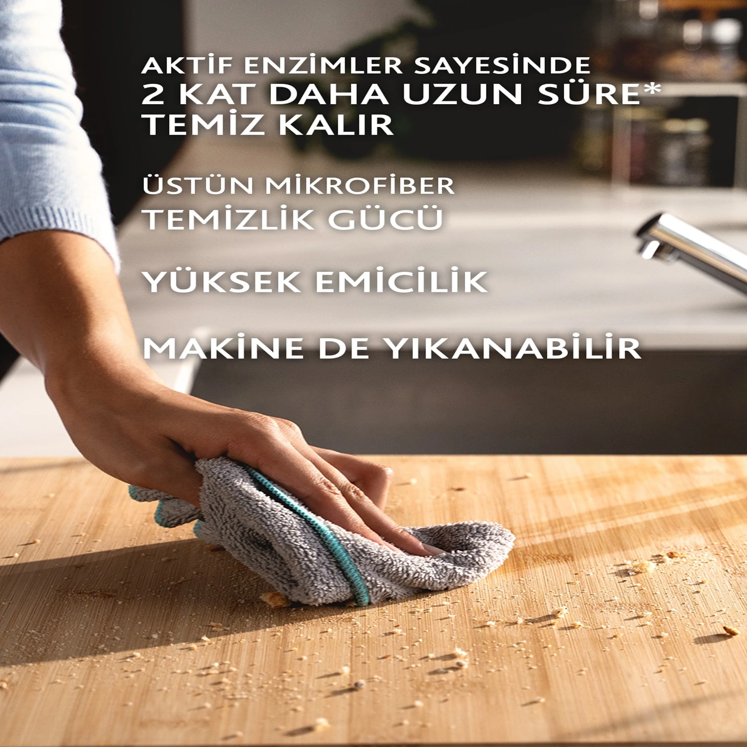 Vileda 3'lü Pro Clean Enzim Teknolojili Mikrofiber Temizlik Bezi 