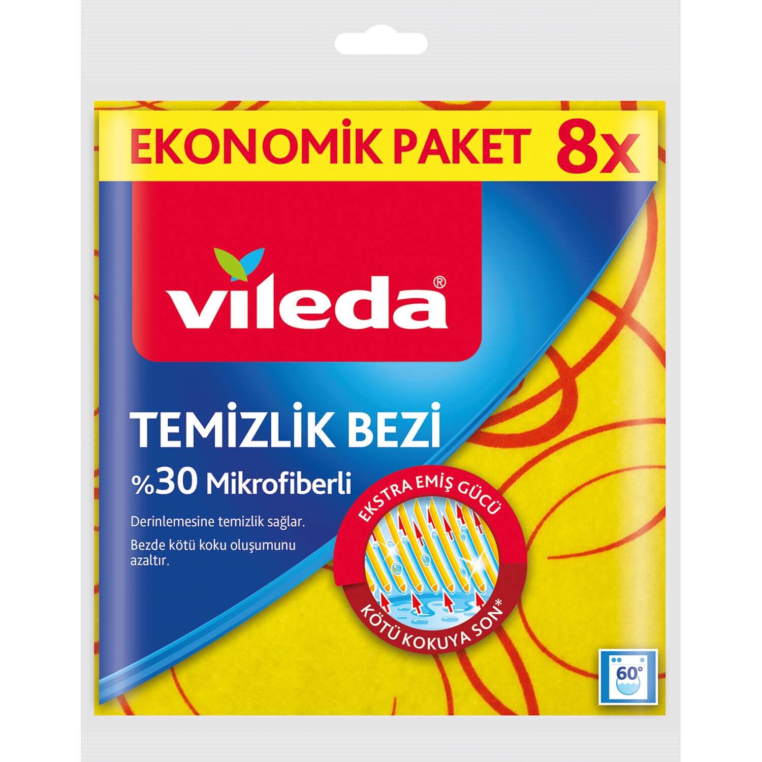 Vileda 8 li %30 Mikrofiberli Mutfak Bezi