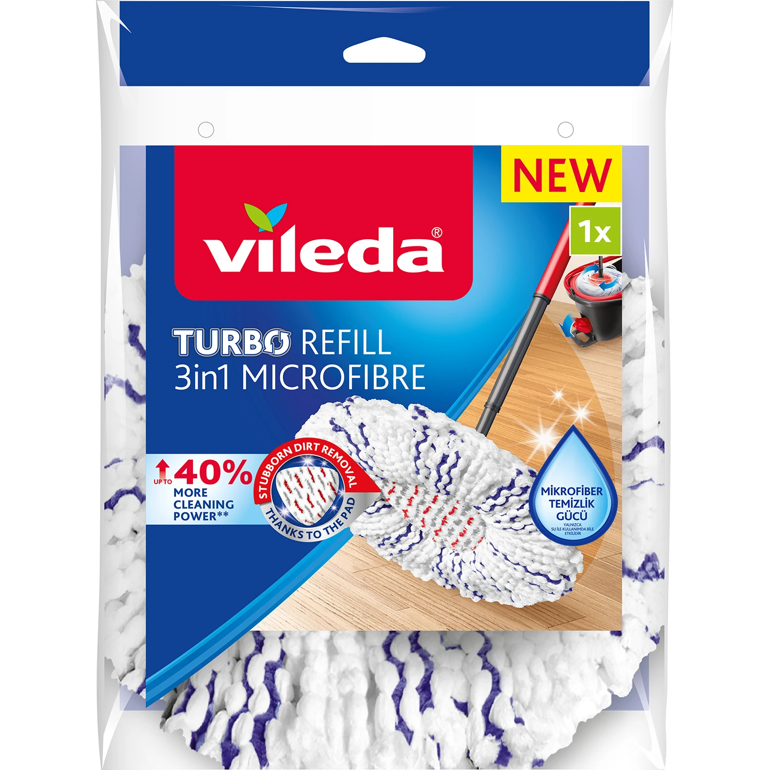 Vileda Turbo 3in1 Extra Pedli Mikrofiber Yedek Paspas