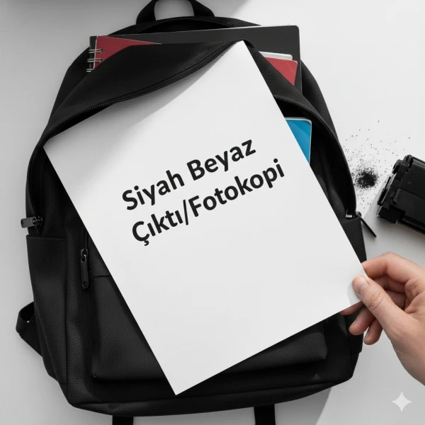 A5 Ebat 1. Hamur 80gr. Siyah Beyaz Baskılı Çıktı/Fotokopi