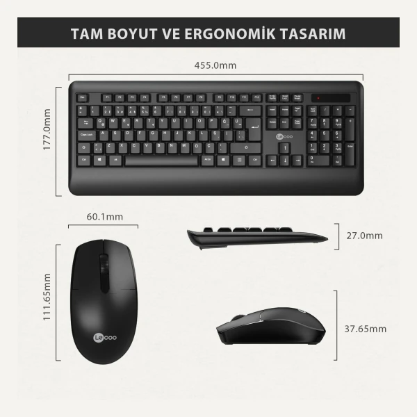 Lenovo Lecoo Kw202 Kablosuz Klavye & Mouse Set