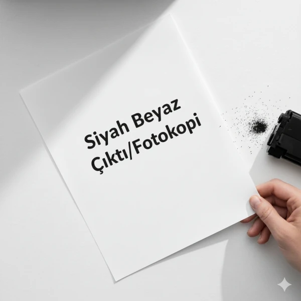 A4 Ebat 1. Hamur 80gr. Siyah Beyaz Baskılı Çıktı/Fotokopi