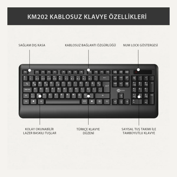 Lenovo Lecoo Kw202 Kablosuz Klavye & Mouse Set