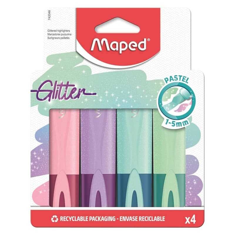 Maped Fosforlu Kalem Glitter Pastel 4 Renk