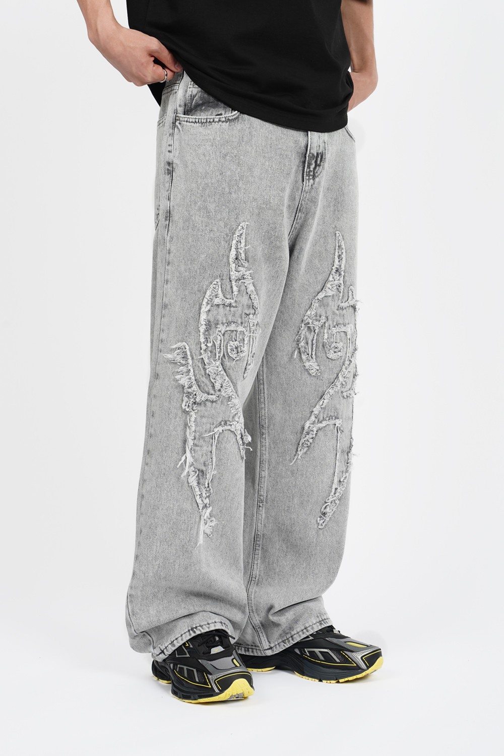 Sohigh Applique Baggy Jeans