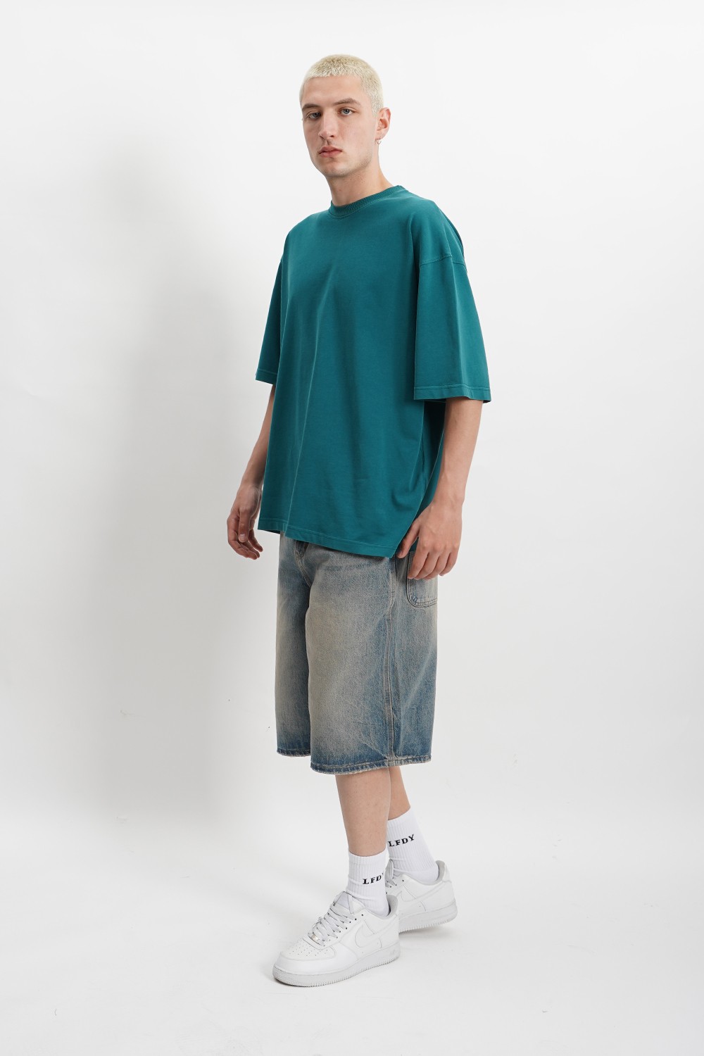 Sohigh Blank Oversized T-Shirt - Washed Green