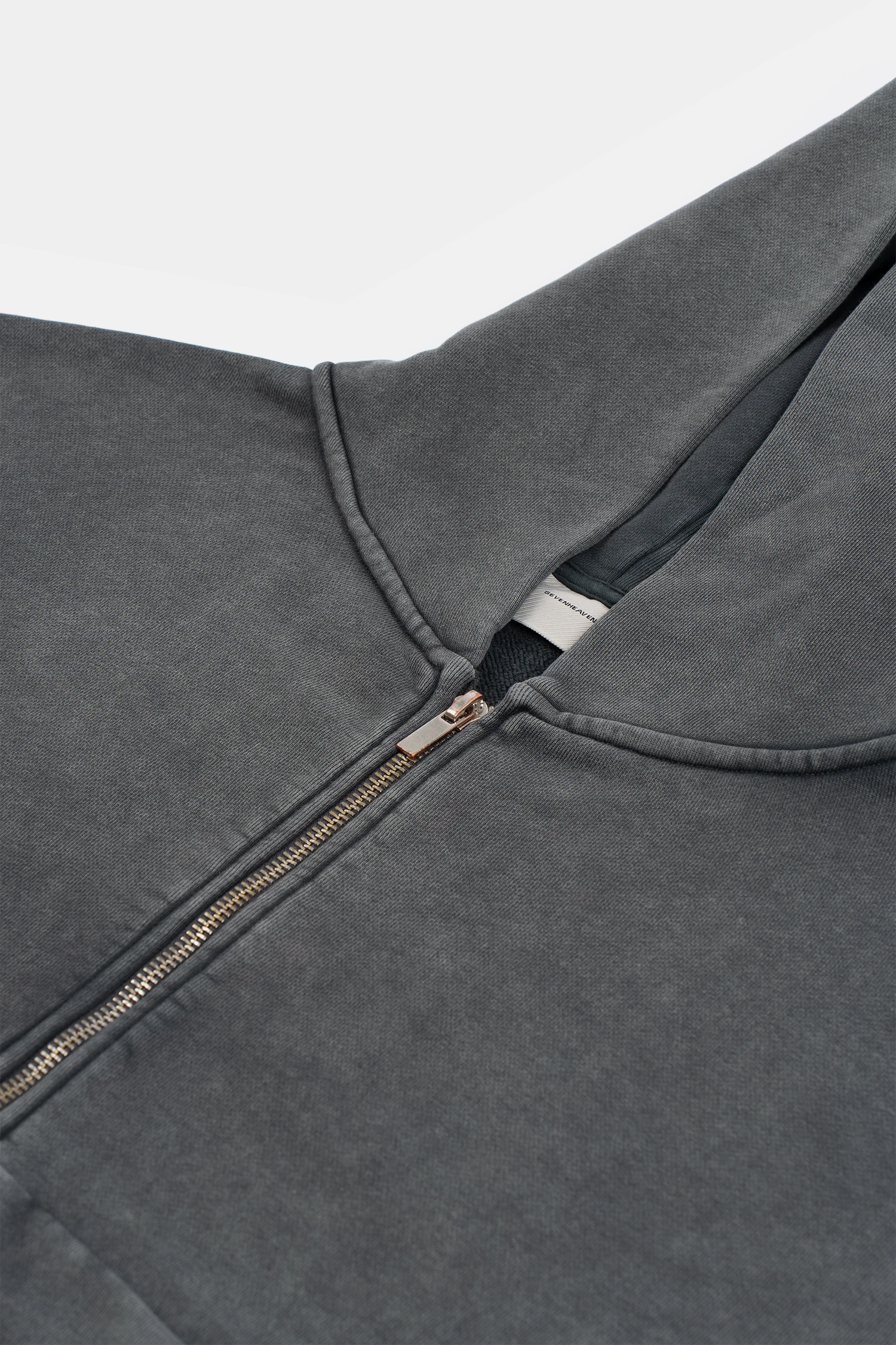 Washed Cropped Heavyweight Zip Hoodie