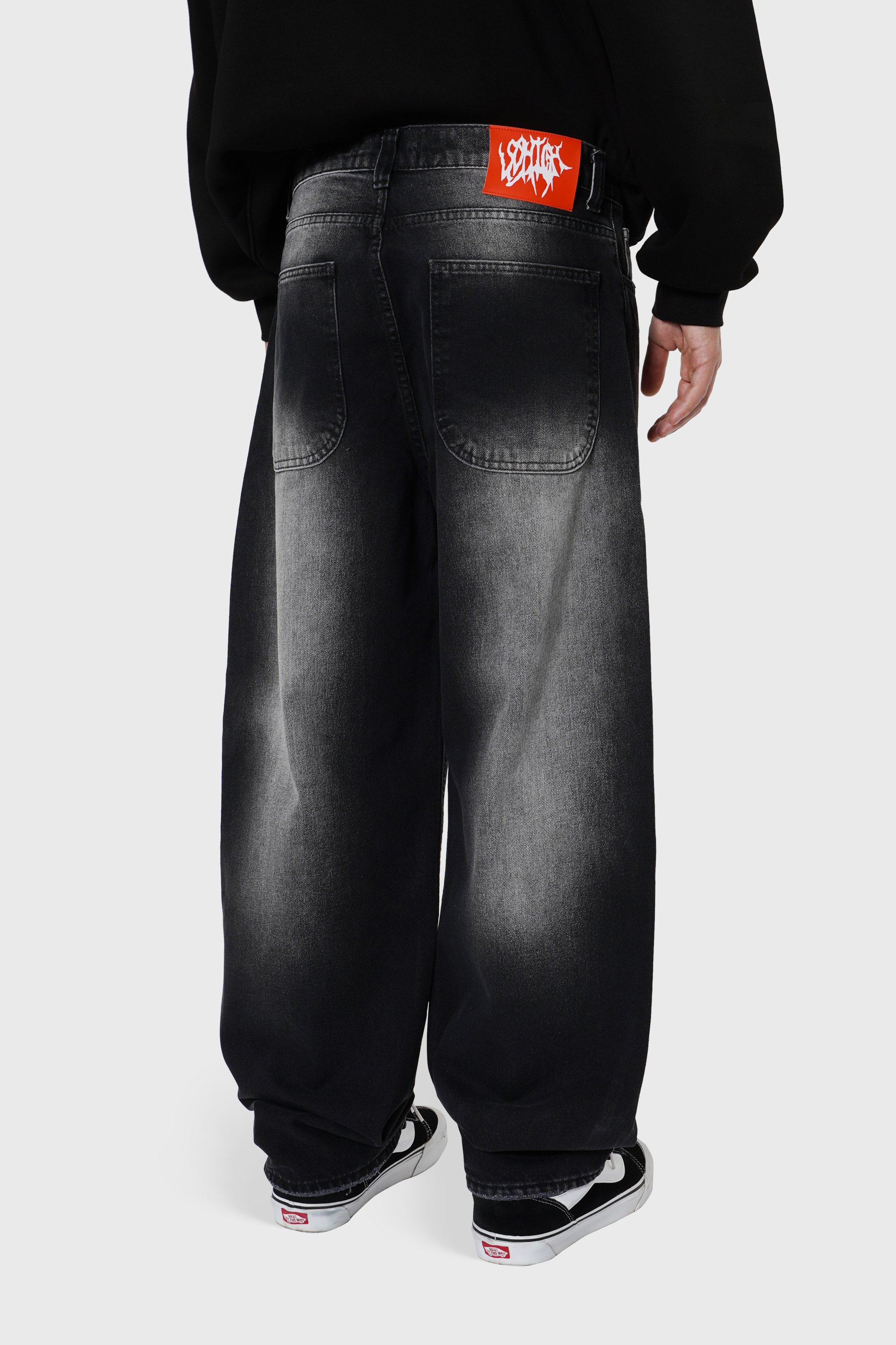 Sohigh Heavy-Tint Baggy Jeans - Washed Black