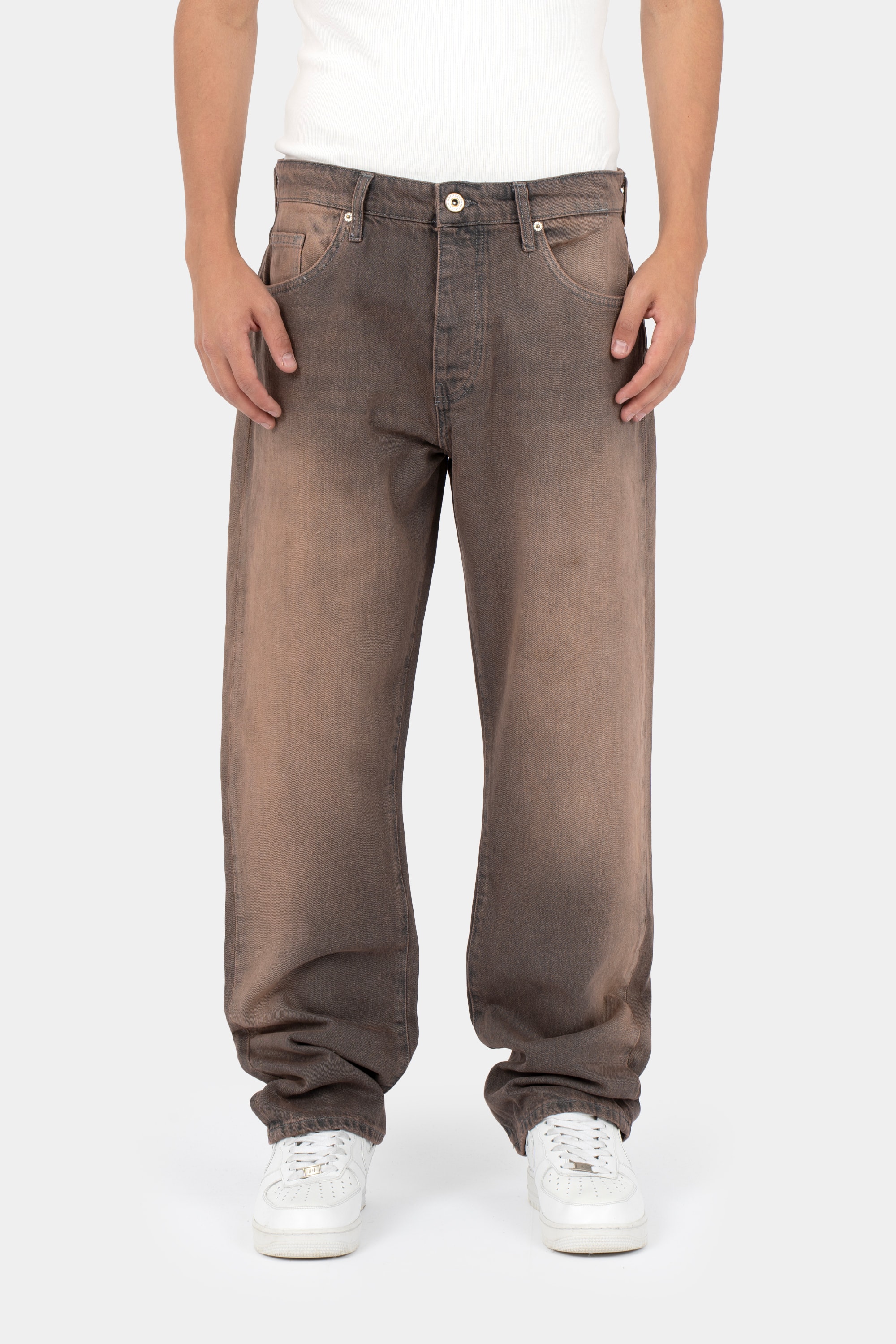 Mafia Baggy Washed Jeans  - Ochre