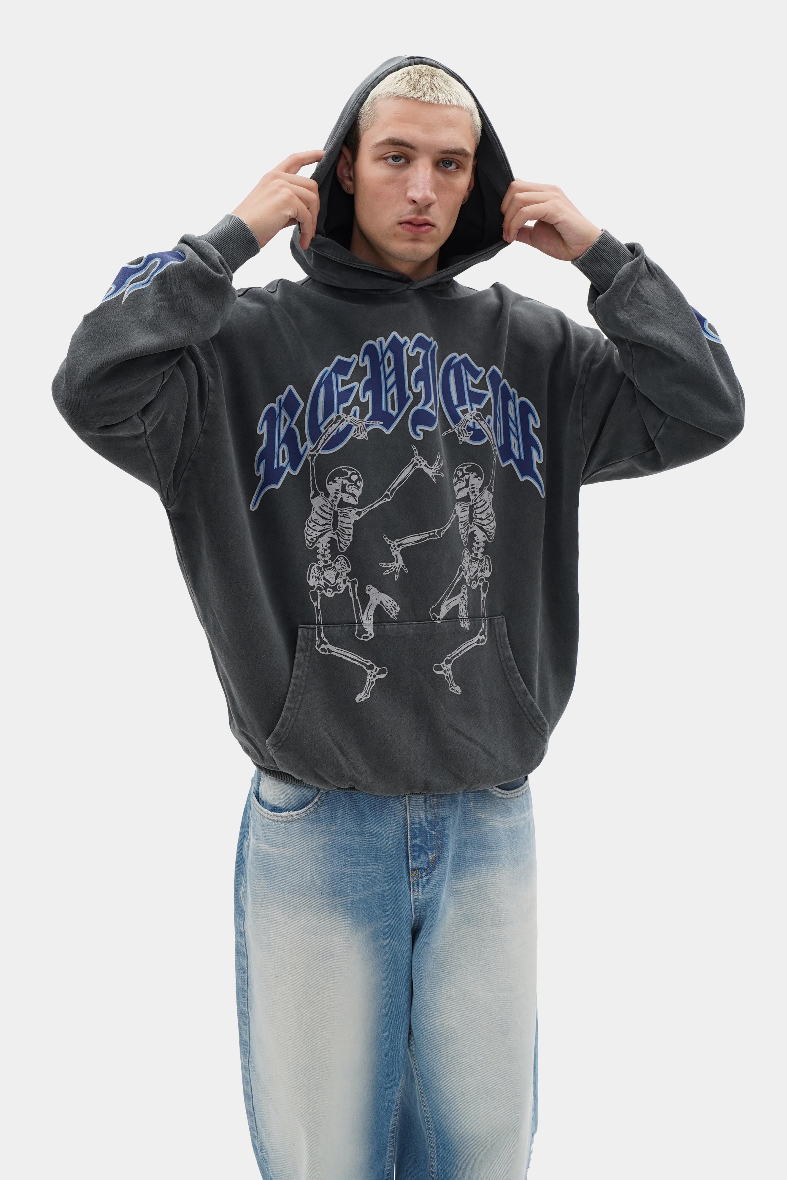 Oversized Printed Washed Hoodie (STR-18)