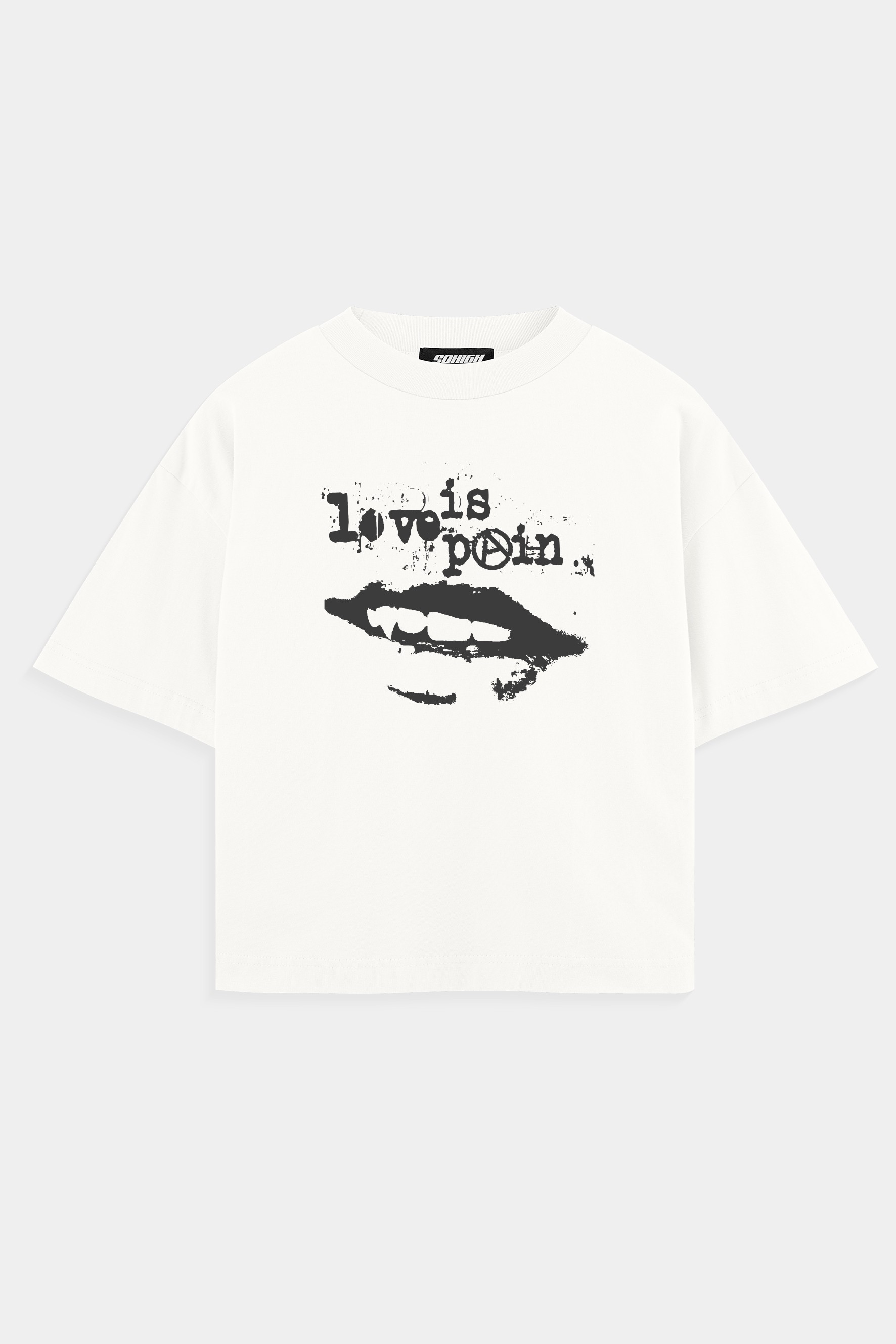 Sohigh Heavyweight Love Is Pain T-Shirt  - Kırık Beyaz