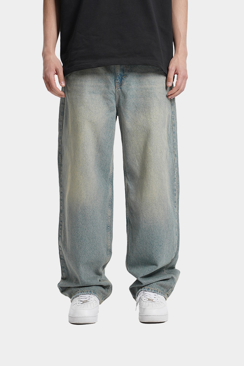 Mid Wash Straight Jeans (URBN-B-220)