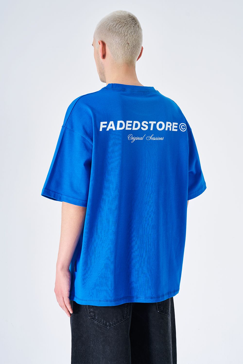 Oversized Printed T Shirt Royal Blue (FD24)