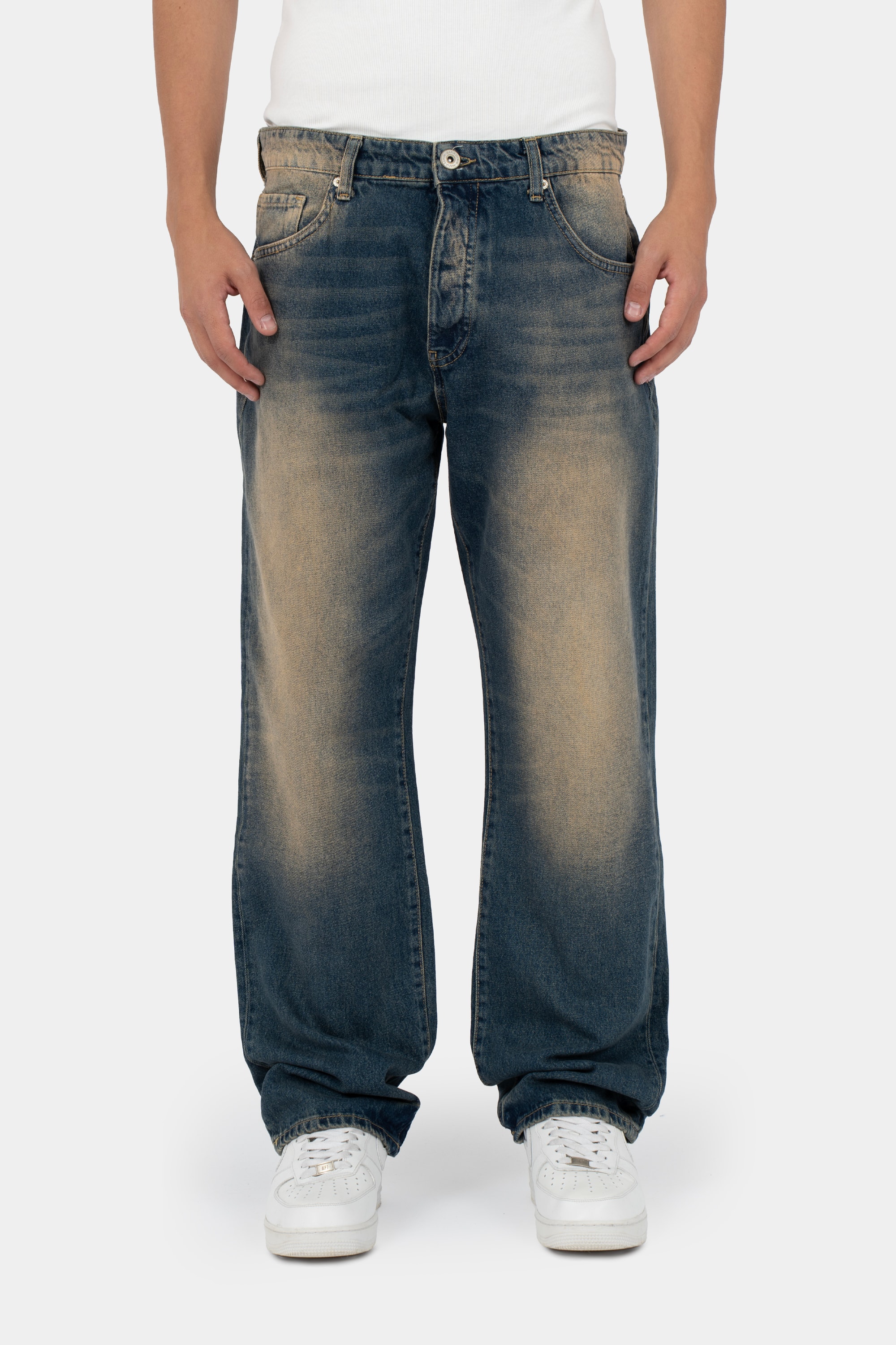 Mafia Baggy Washed Jeans  - Blue