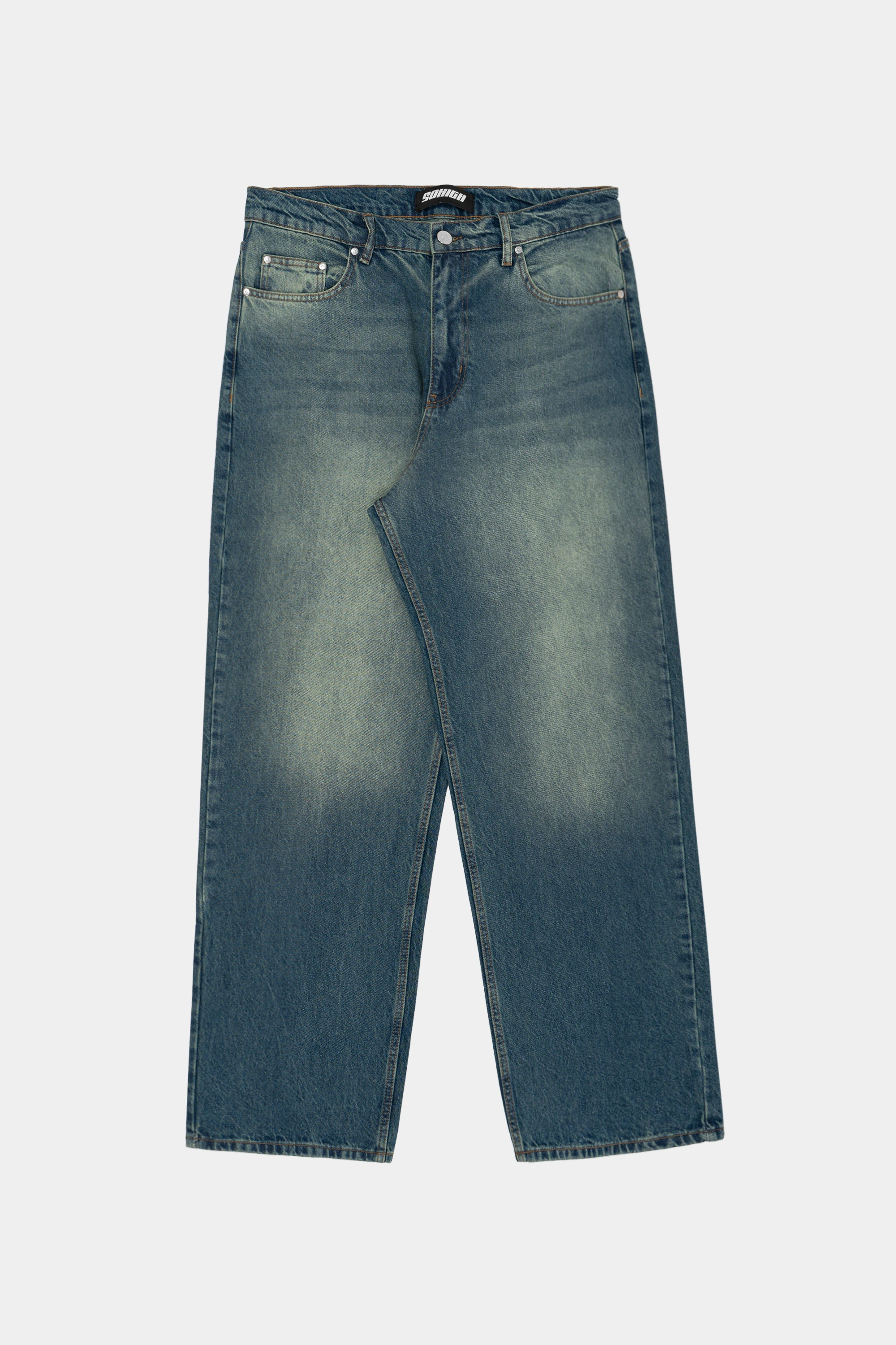 Sohigh Big Ol' Baggy Jeans - Green Tint
