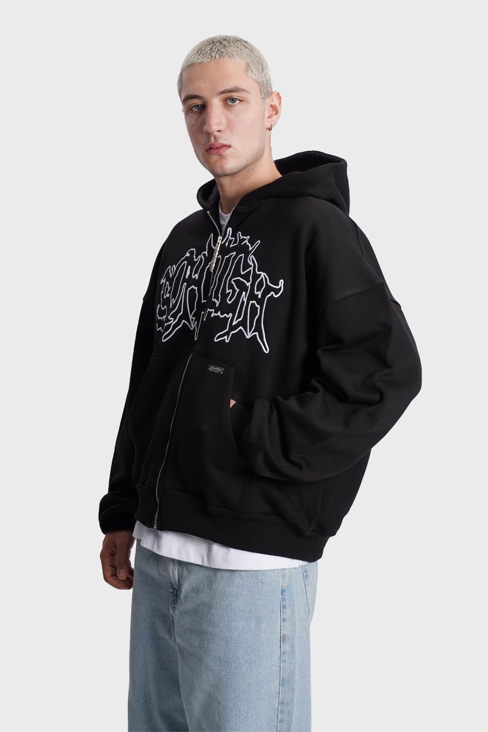 550gsm Emb. Outline Zip Hoodie (SH-DZ6)