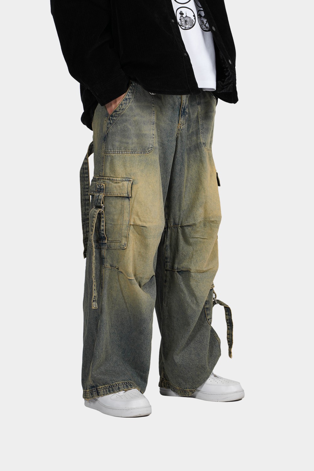 Ultra Baggy Washed Cargo Jeans (URBN-B-231)