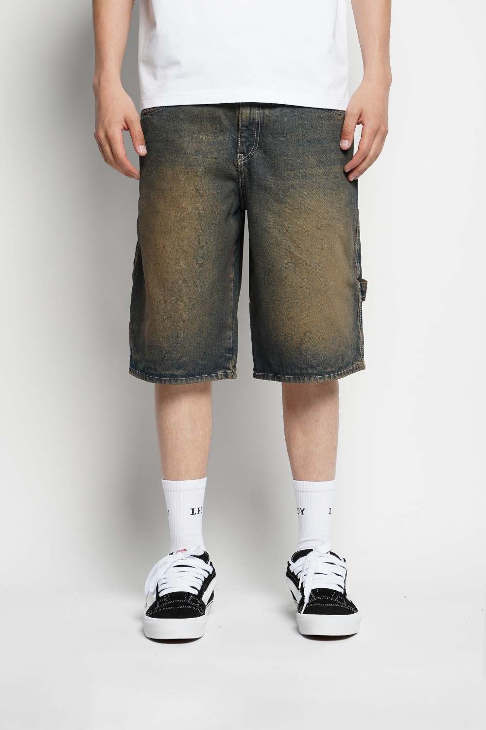 Stone Tinted Denim Carpenter Shorts (UOS-9)