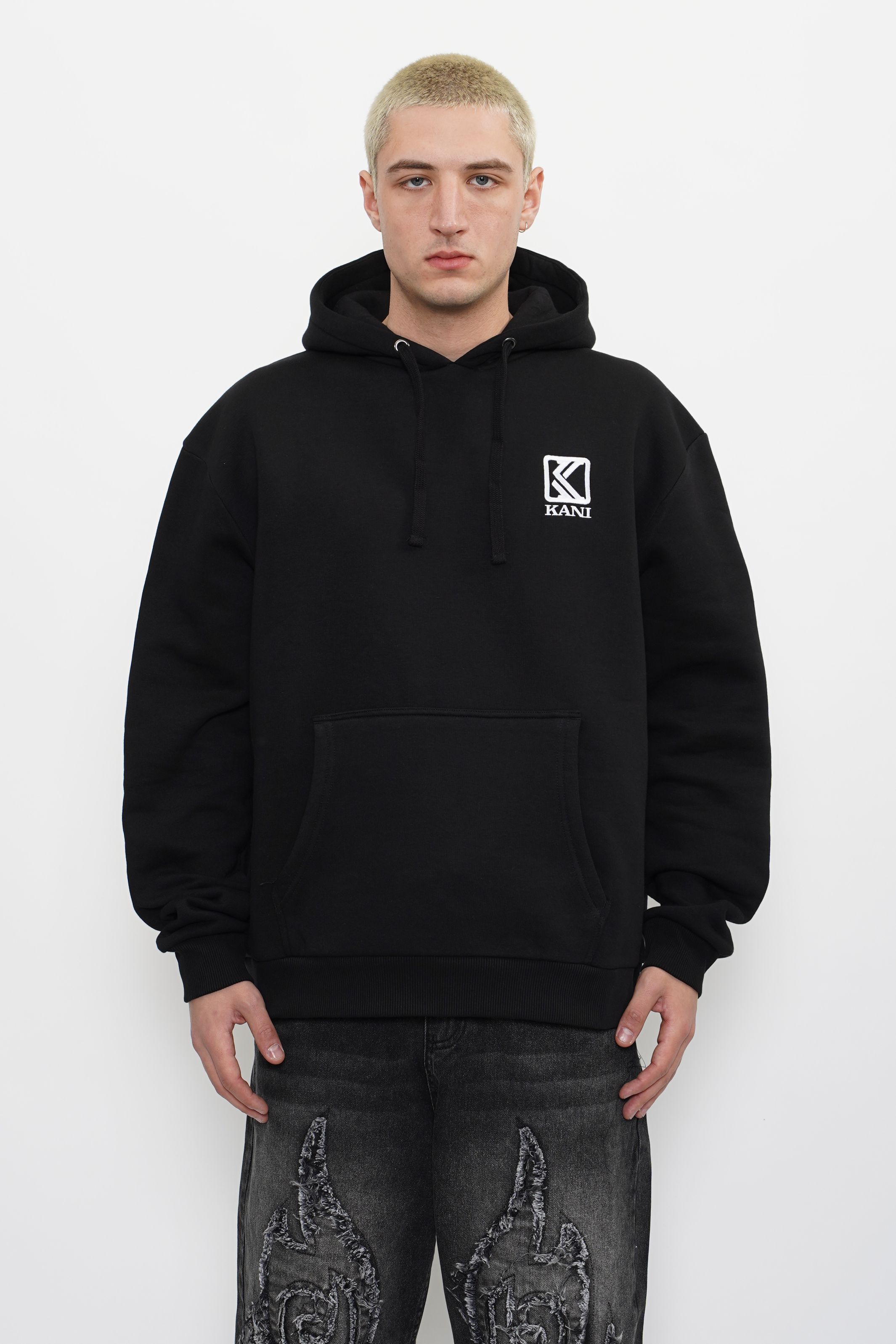 K. Kani Oversize Embroidered Hoodie Black