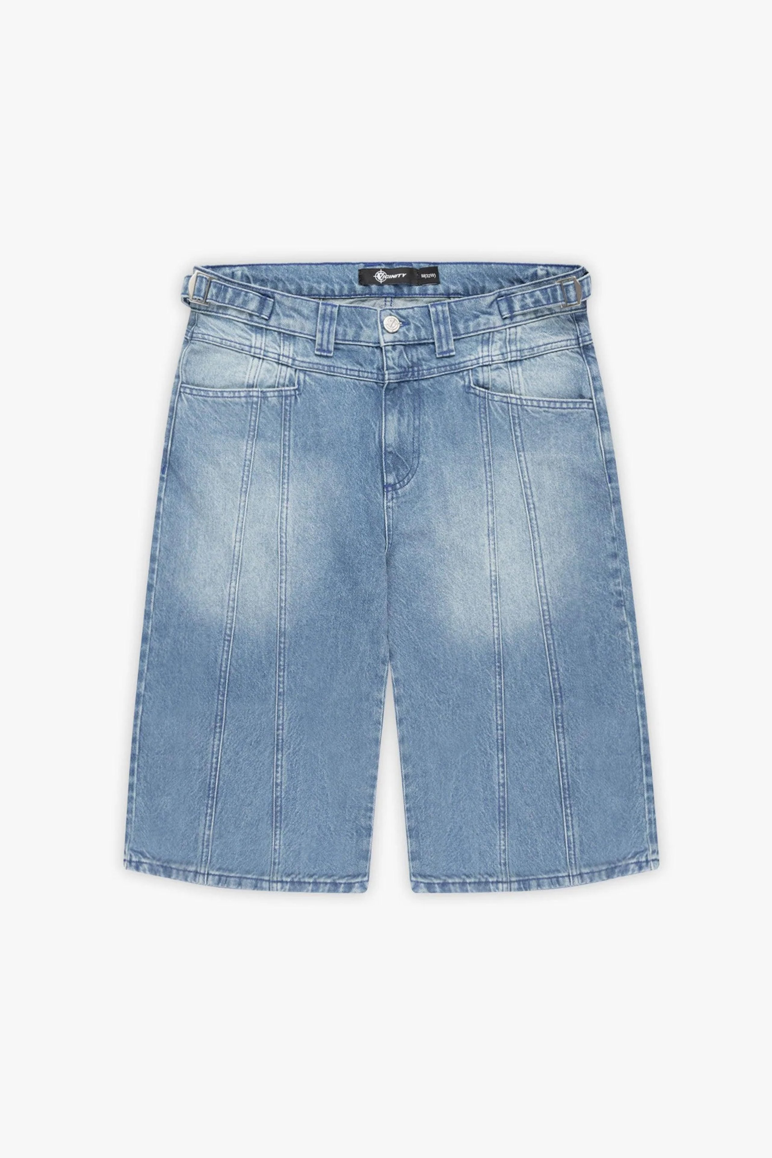 V-Logo Denim Jort - Light Blue